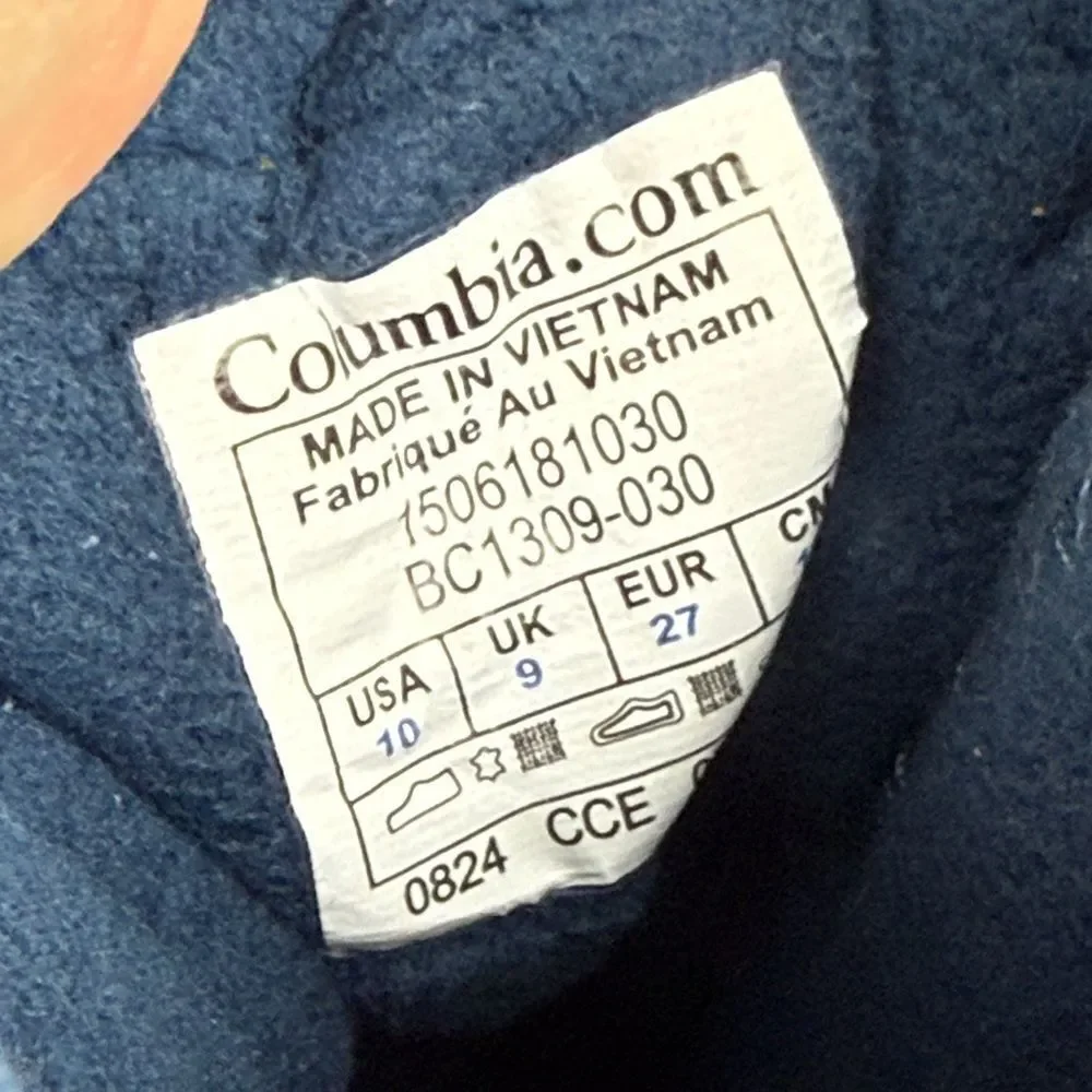 Columbia Rope Tow II Waterproof Warm 200g Toddler Boy Sz 10 Gray Navy Snow Boots